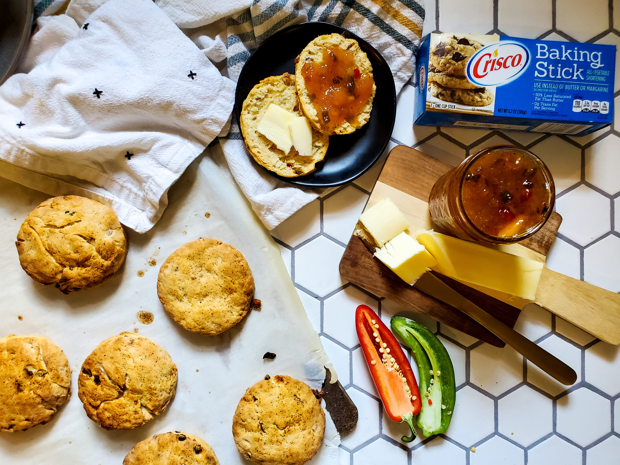 Bacon-Jalapeno Biscuits with Peach Pepper Jam