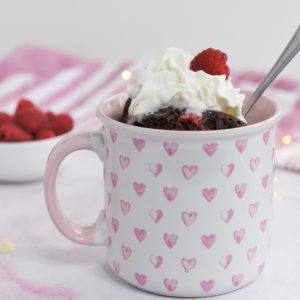 Chocolate Raspberry Mug Cake