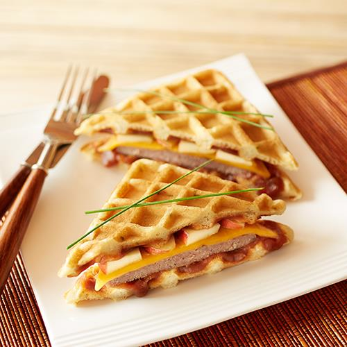 Apple Cheddar Sausage Wafflewiches