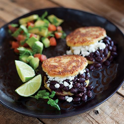 Arepas with Black Beans