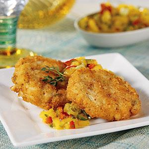 Crispy Crab Cakes with Mango Salsa