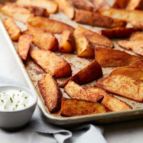 Fiery Sheet Pan Potato Wedges