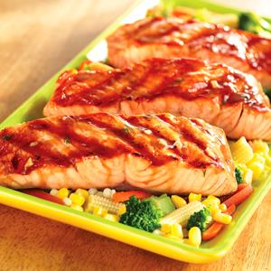 Grilled Salmon with Maple-Dill Glaze