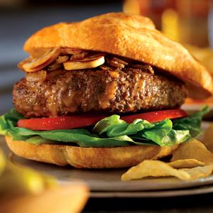 Hearty Onion and Mushroom Cheeseburgers