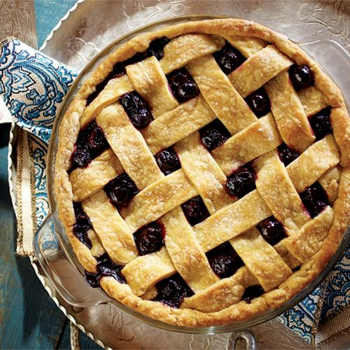 Lattice-Top Blueberry Pie