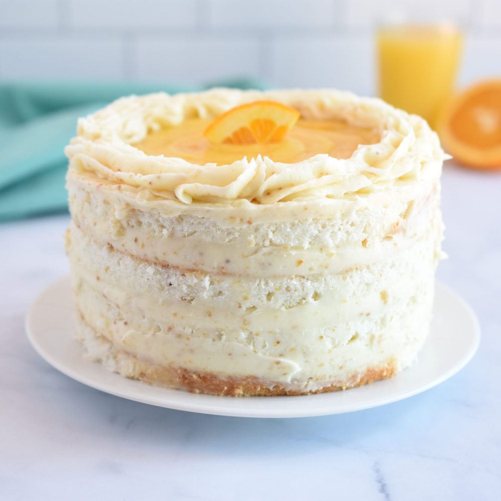 White Cake with Orange Curd