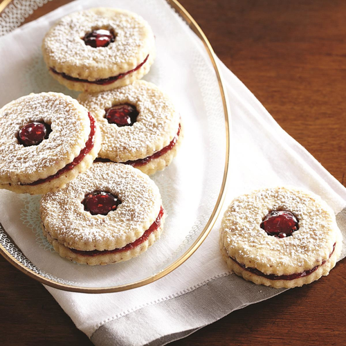 Raspberry Linzer Rounds