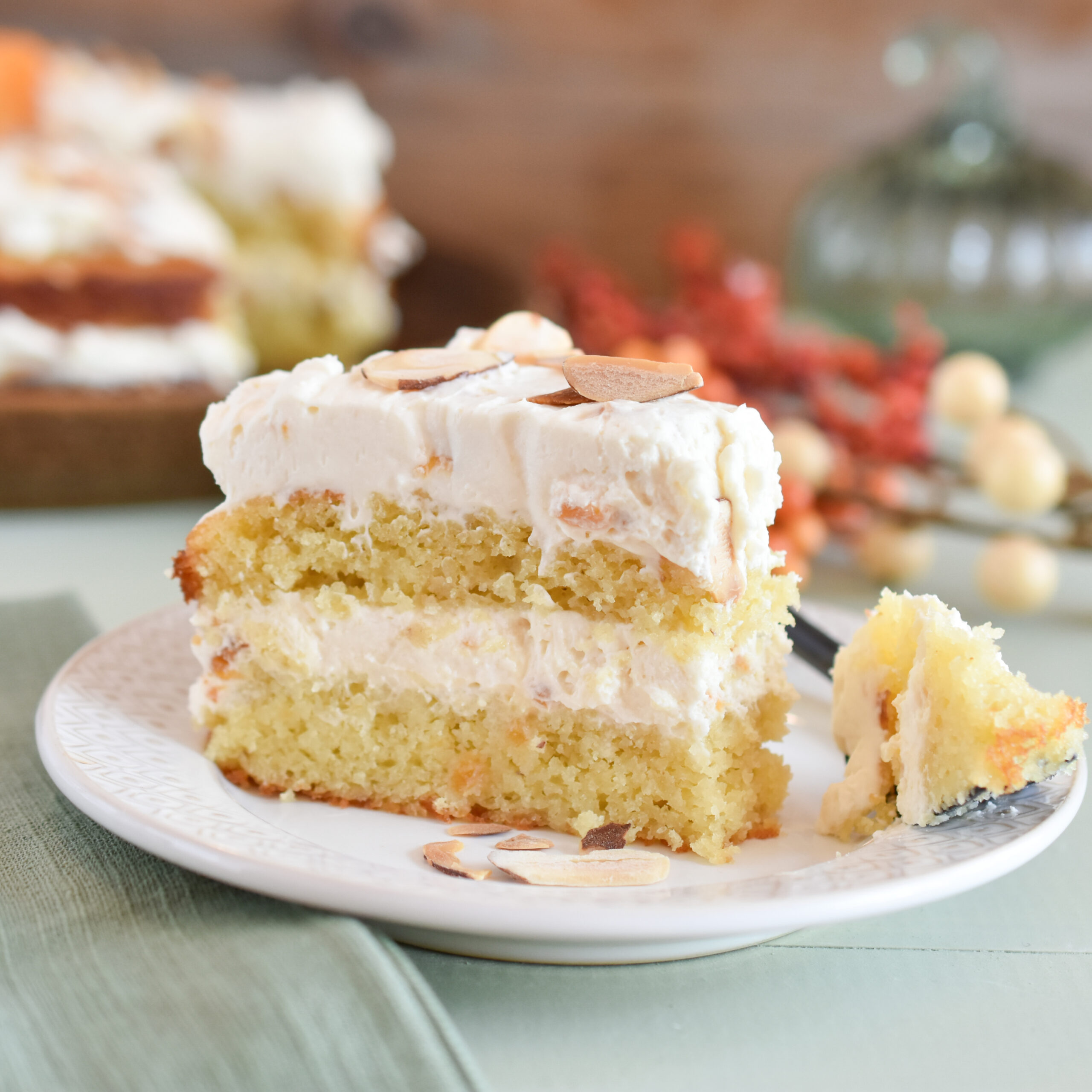 Almond Cake with Apricot Mascarpone