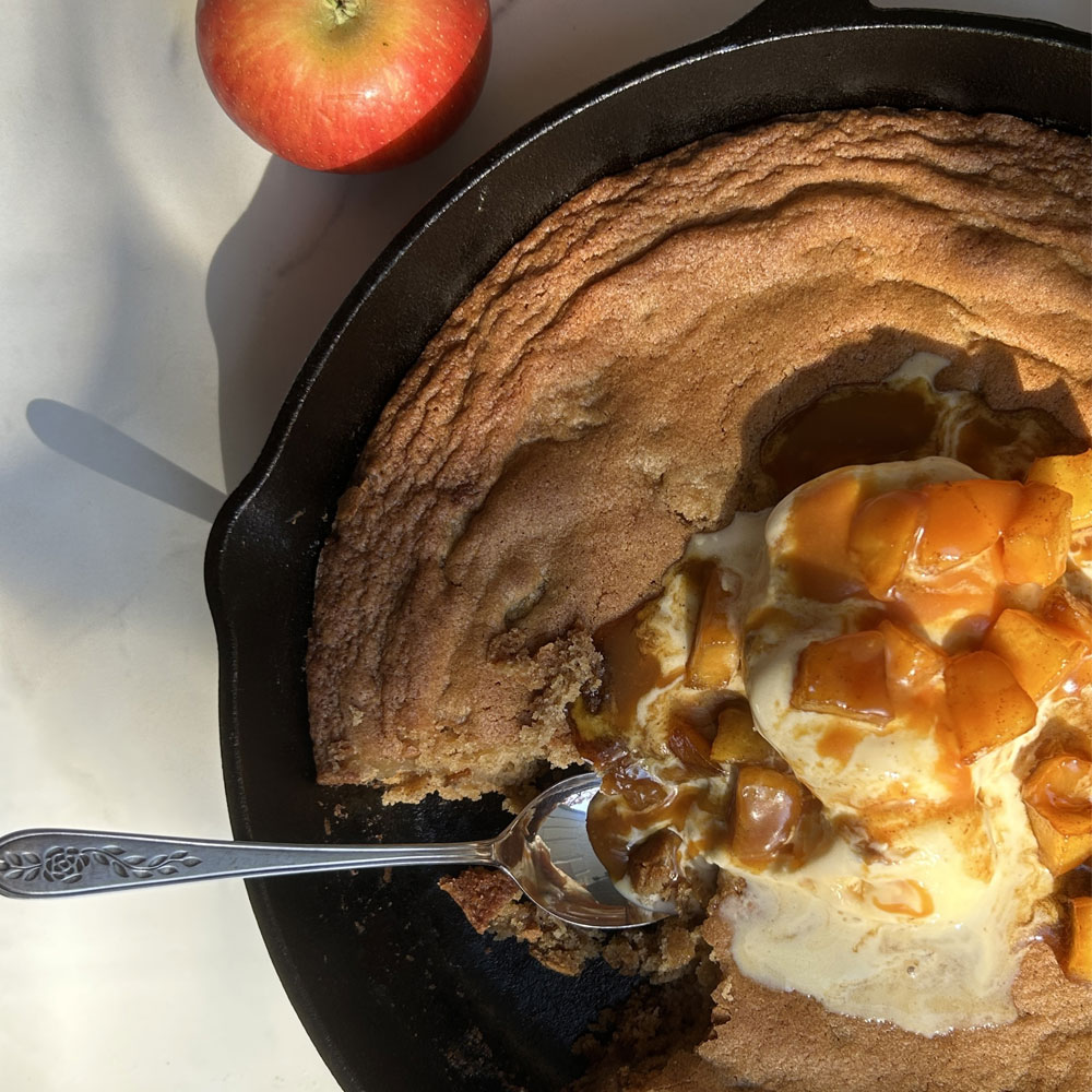 Spiced Apple Skillet Blondie