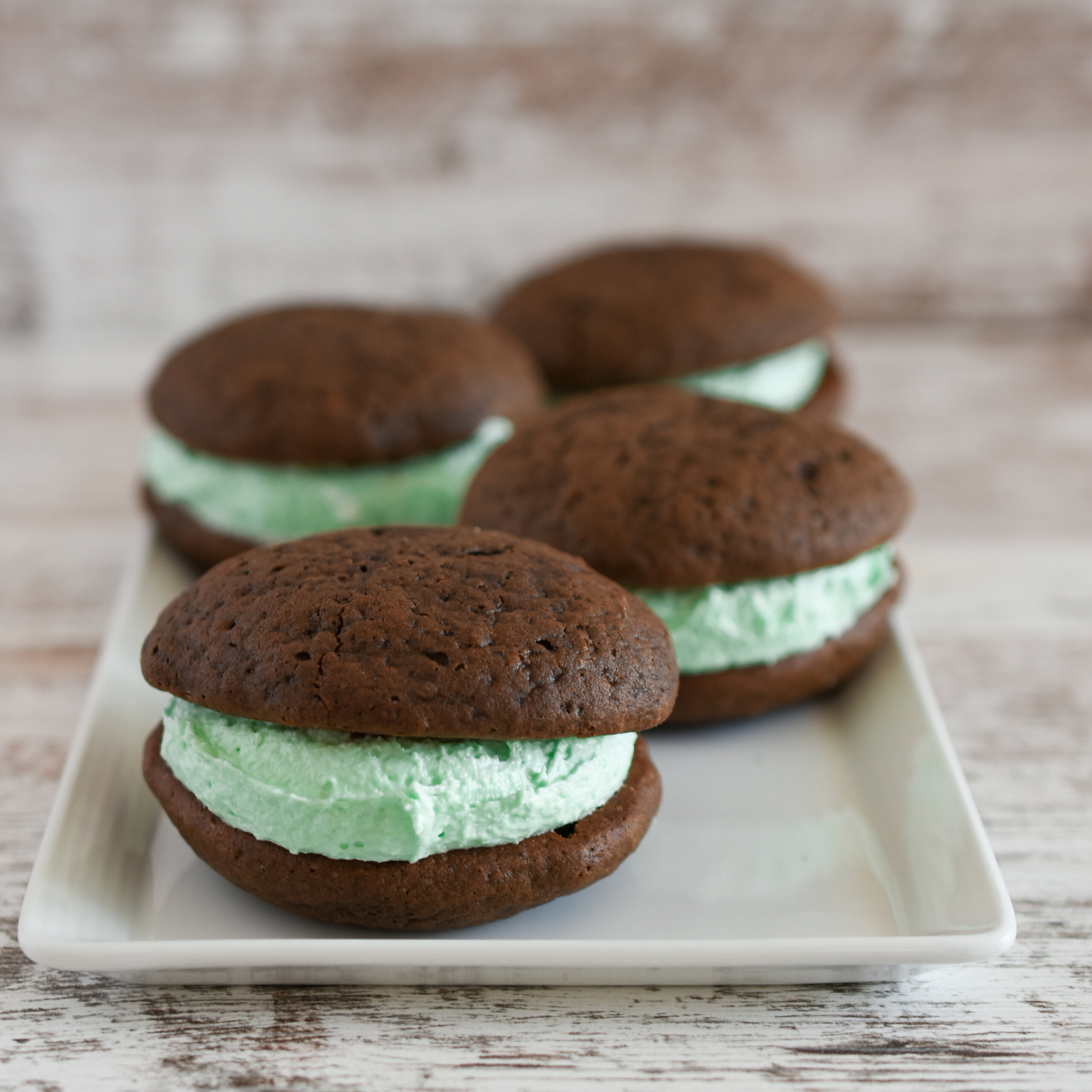 Chocolate Stout Whoopie Pies with Mint Filling