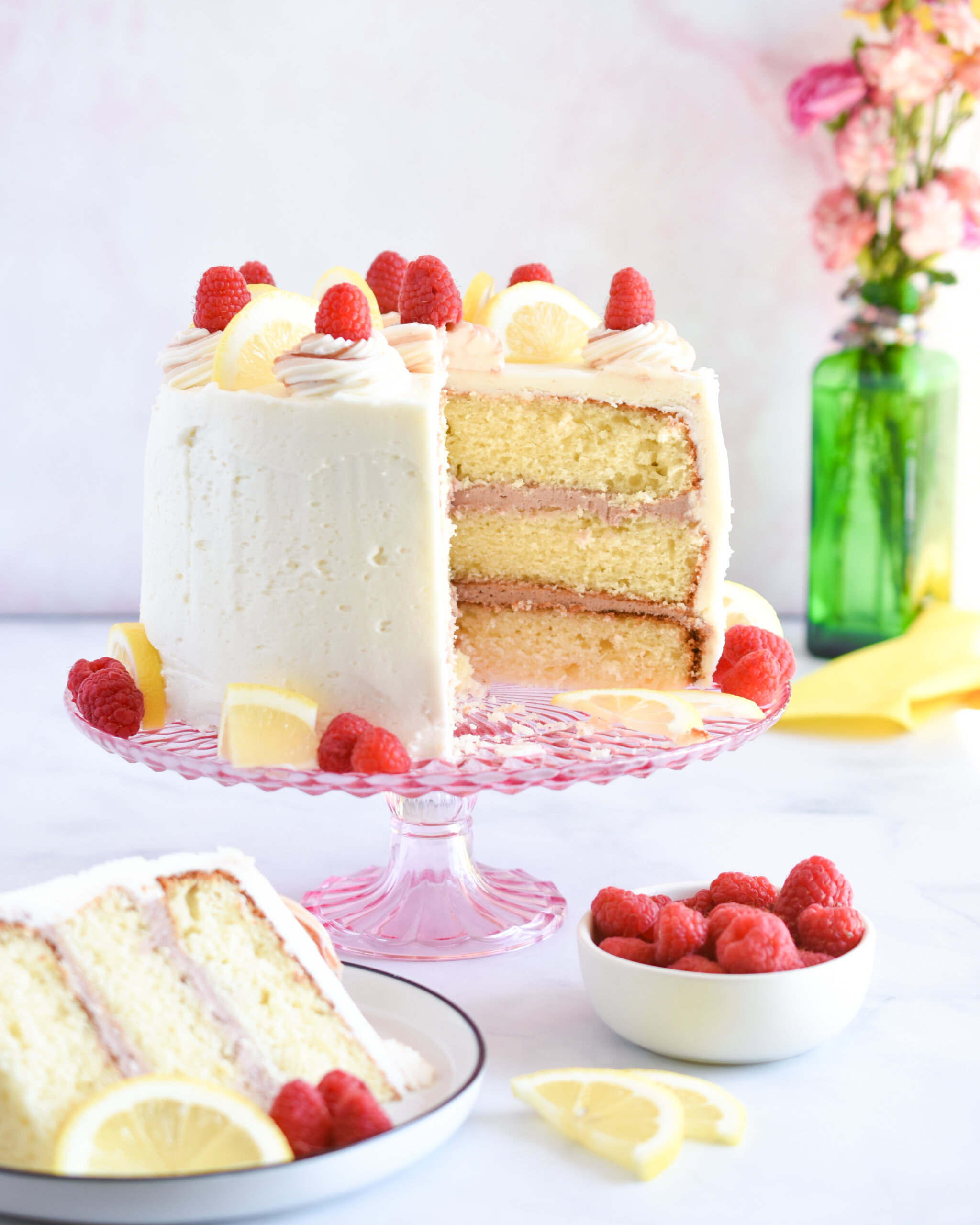 Lemon Raspberry Layer Cake