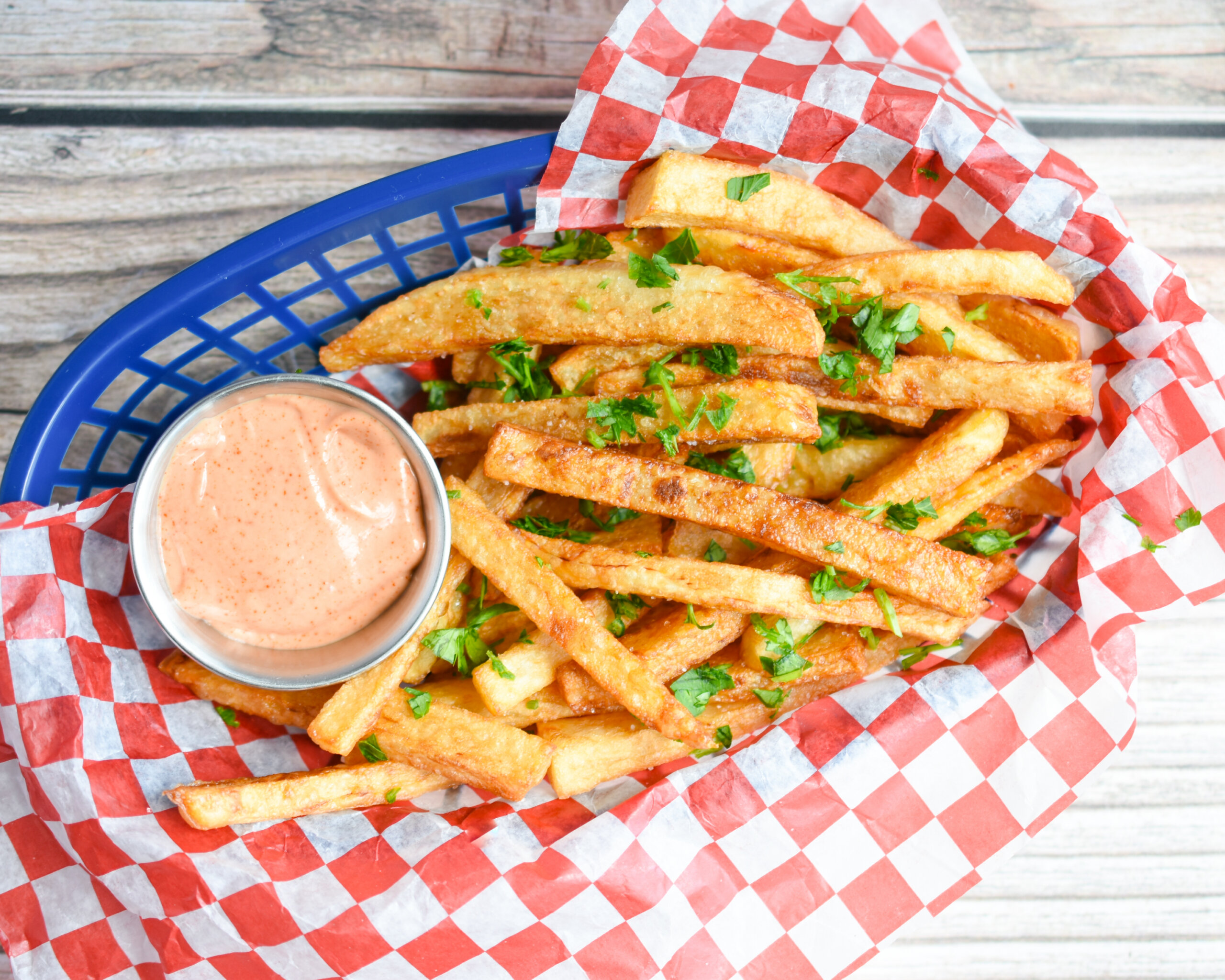 Double Fried Fries with Smoky Paprika Dipping Sauce