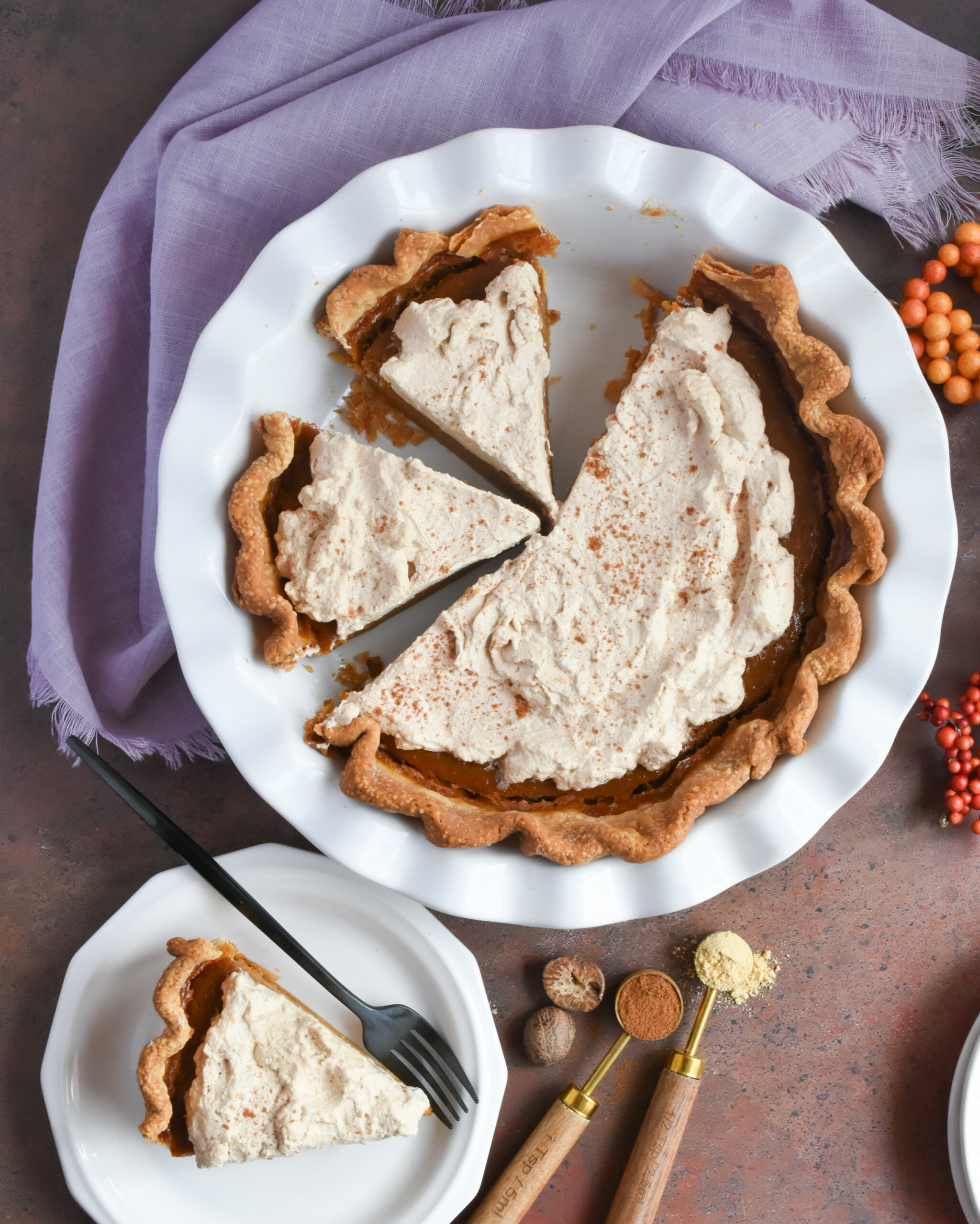 Pumpkin Spice Pie with Espresso Whipped Cream