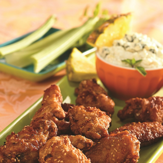hawaiian-chicken-wings-with-pineapple-blue-cheese-dip